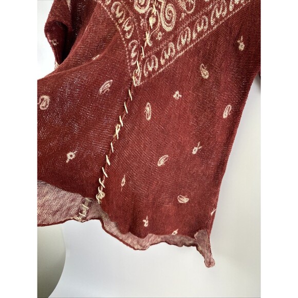 Sundance Short Sleeve Sweater Tunic Bandana Lightweight Orange Cotton Womens XL - Picture 4 of 11